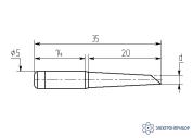 М20-DB-02 — паяльная насадка 2,5 мм (односторонний срез, износостойкая) фото