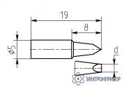 МG8-DA-05 — паяльная насадка 5,0 мм (двухсторонний срез, износостойкая) фото