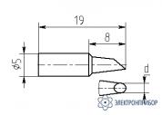 МG8-DВ-05 — паяльная насадка 5,0 мм (односторонний срез, износостойкая) фото