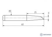 МL25-DB-80 — паяльная насадка 8,0 мм (односторонний срез, износостойкая, посадочный диаметр 8 мм) фото