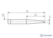 МN20-DВ-01 — паяльная насадка 1,5 мм (односторонний срез, износостойкая) фото