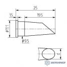 LHT20-DB-09 — паяльная насадка 9,5 мм (односторонний срез, износостойкая) фото