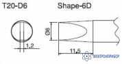 T20-D6 — паяльная сменная композитная головка для станций FX-838 фото
