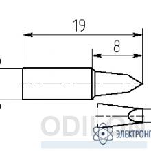 МG8-DA-02 — паяльная насадка 2,5 мм (двухсторонний срез, износостойкая) фото 1