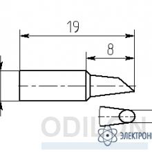 МG8-DВ-02 — паяльная насадка 2,5 мм (односторонний срез, износостойкая) фото 1