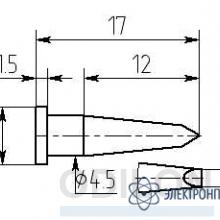 МW12-DA-11 — паяльная насадка 0,8 мм (двухсторонний срез, износостойкая) фото 1