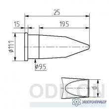 LHT20-DA-09 — паяльная насадка 9,5 мм (двухсторонний срез, износостойкая) фото 1