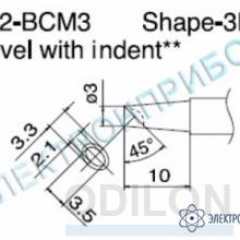 T12-BCM3 — паяльная сменная композитная головка для станций FX-950/ FX-951/FX-952/FM-203 фото 1