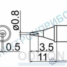 T12-WD08 — паяльная сменная композитная головка для станций FX-950/ FX-951/FX-952/FM-203 фото 1