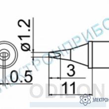 T12-WD12 — паяльная сменная композитная головка для станций FX-950/ FX-951/FX-952/FM-203 фото 1