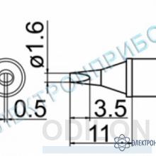 T12-WD16 — паяльная сменная композитная головка для станций FX-950/ FX-951/FX-952/FM-203 фото 1