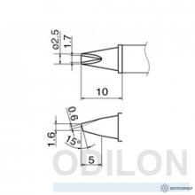 T12-1610 — паяльная сменная композитная головка для станций HAKKO FX-950/FX-951/FX-952/FM-203 фото 1