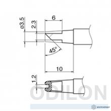 T12-1612 — паяльная сменная композитная головка для станций HAKKO FX-950/FX-951/FX-952/FM-203 фото 1