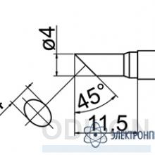 T12-C4 — паяльная сменная композитная головка для станций FX-950/ FX-951/FX-952/FM-203 фото 1